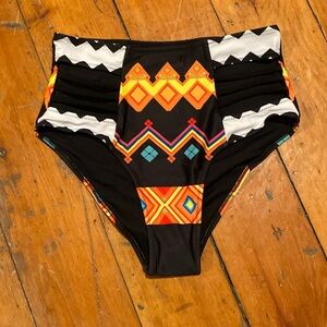 Aztec Geometric High-waisted Swim Bottoms